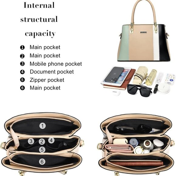 Women Purses and Handbags Top Handle Satchel Shoulder Bags Messenger Tote Bag fo - Picture 4 of 6